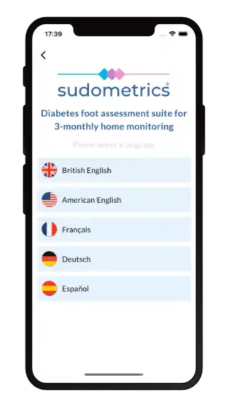 Sudometrics - Select language screen