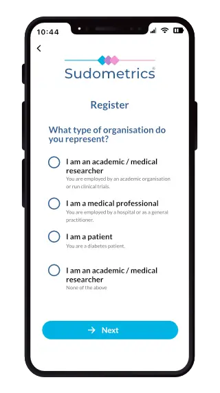 Screenshot of the 'About you' screen