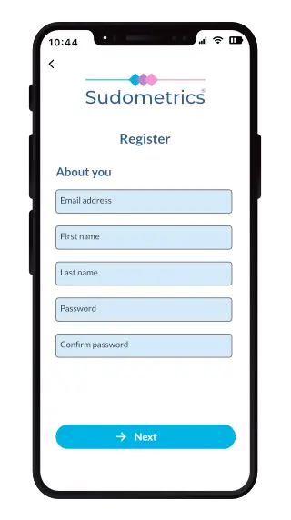 Screenshot of the 'Registration' screen