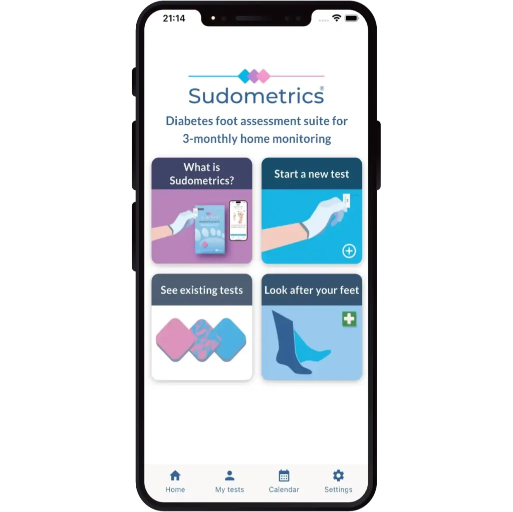 Screen capture showing the Sudometrics home screen